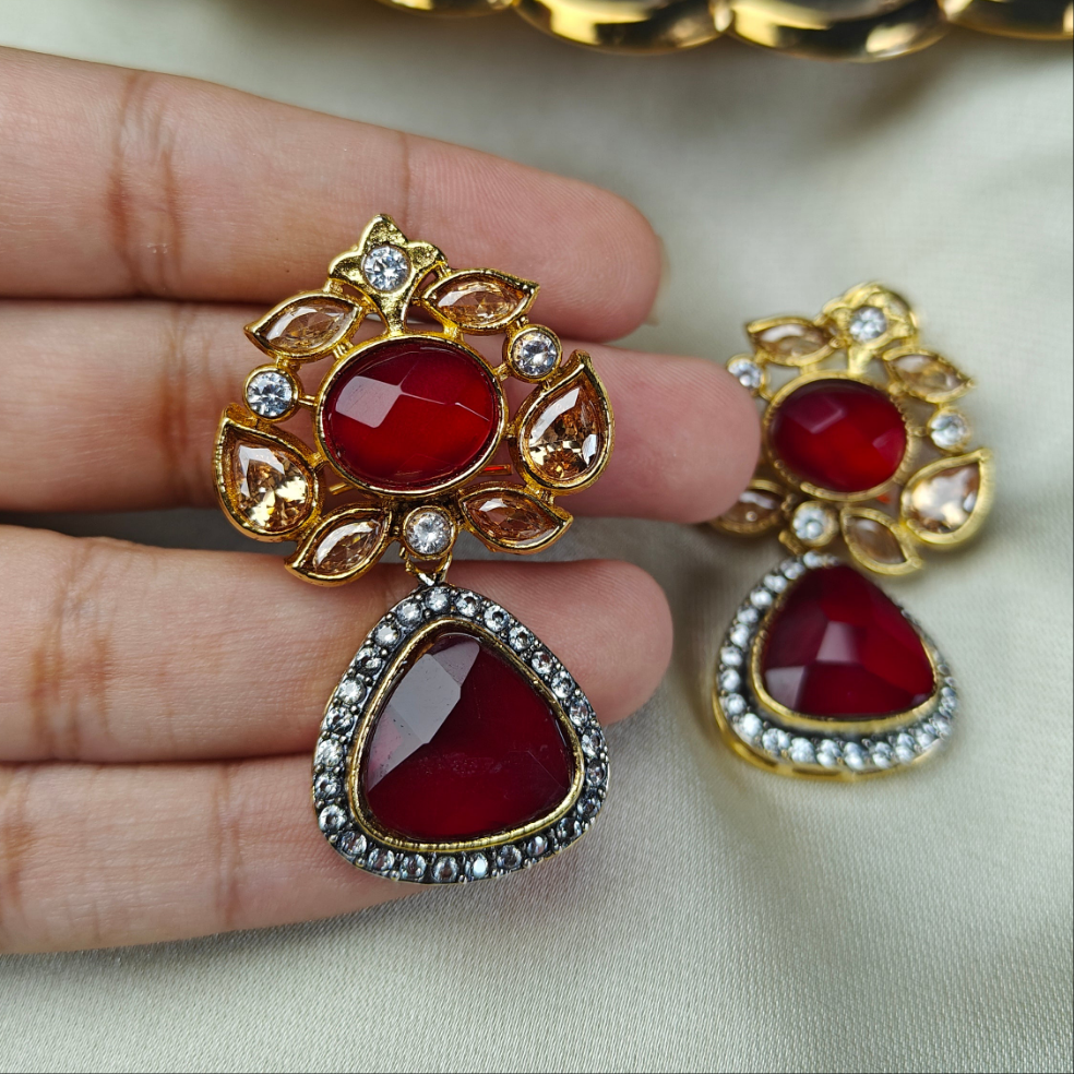 Ruby Kundan Drops