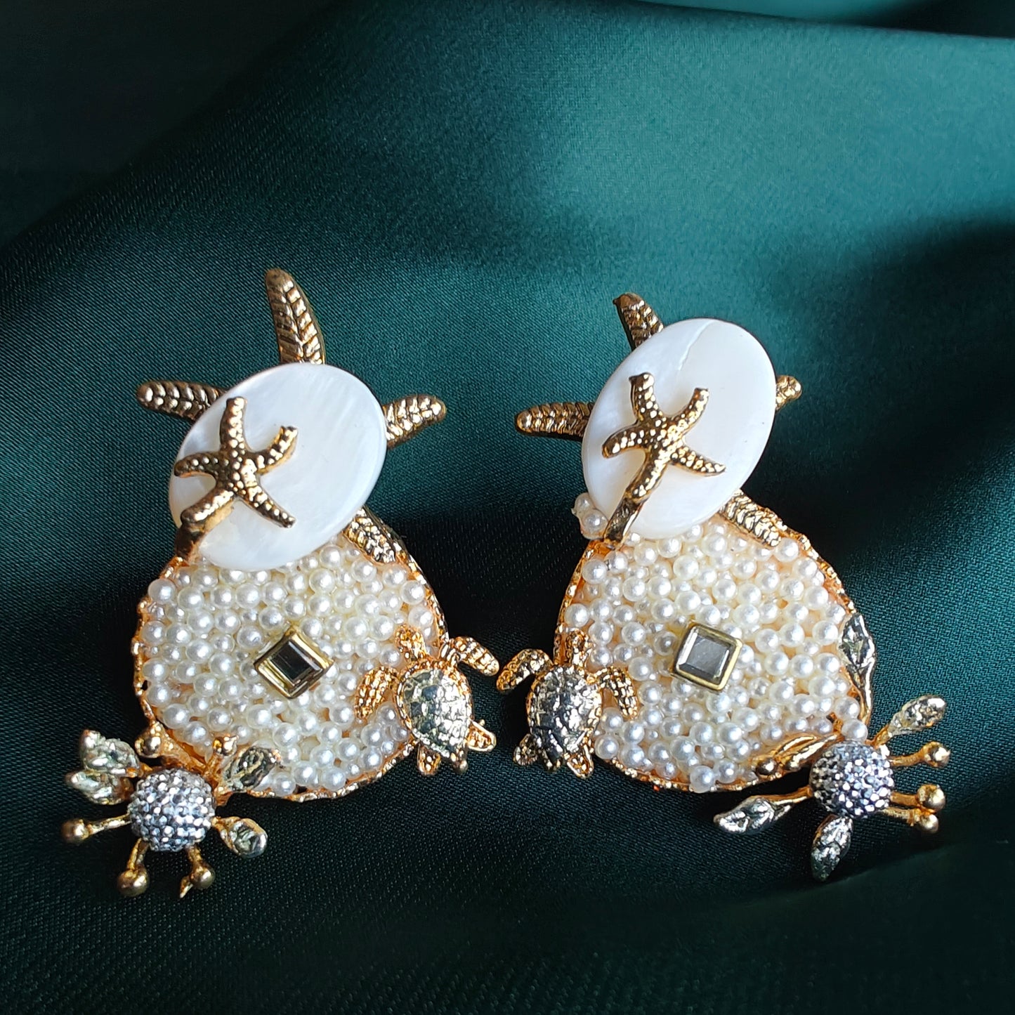 Ivory Seashore Designer Pearl Earrings