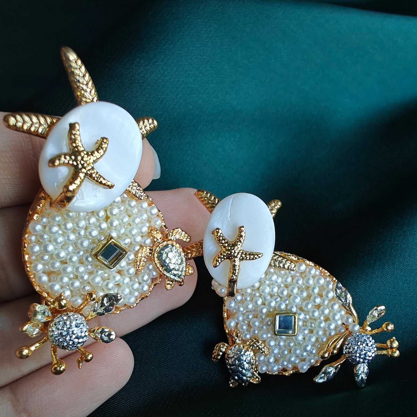 Ivory Seashore Designer Pearl Earrings