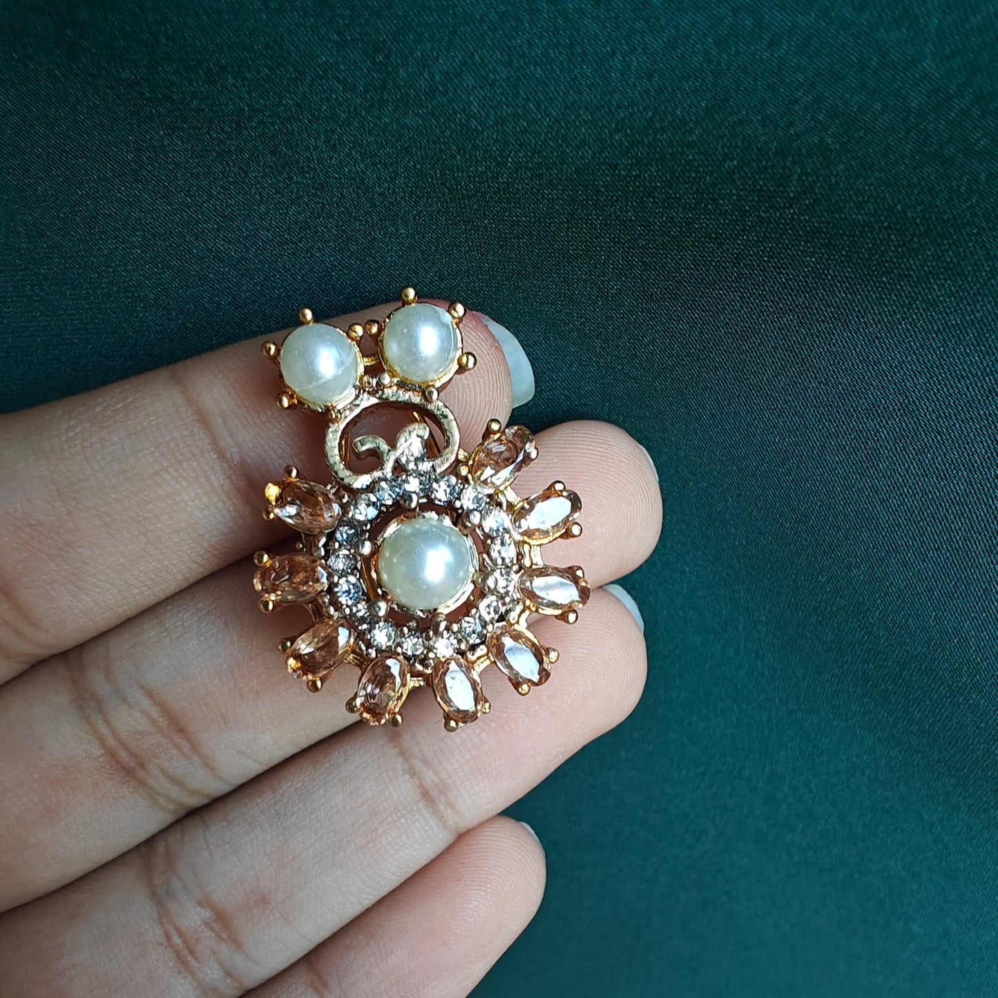 Champagne Pearl Zircon Studs