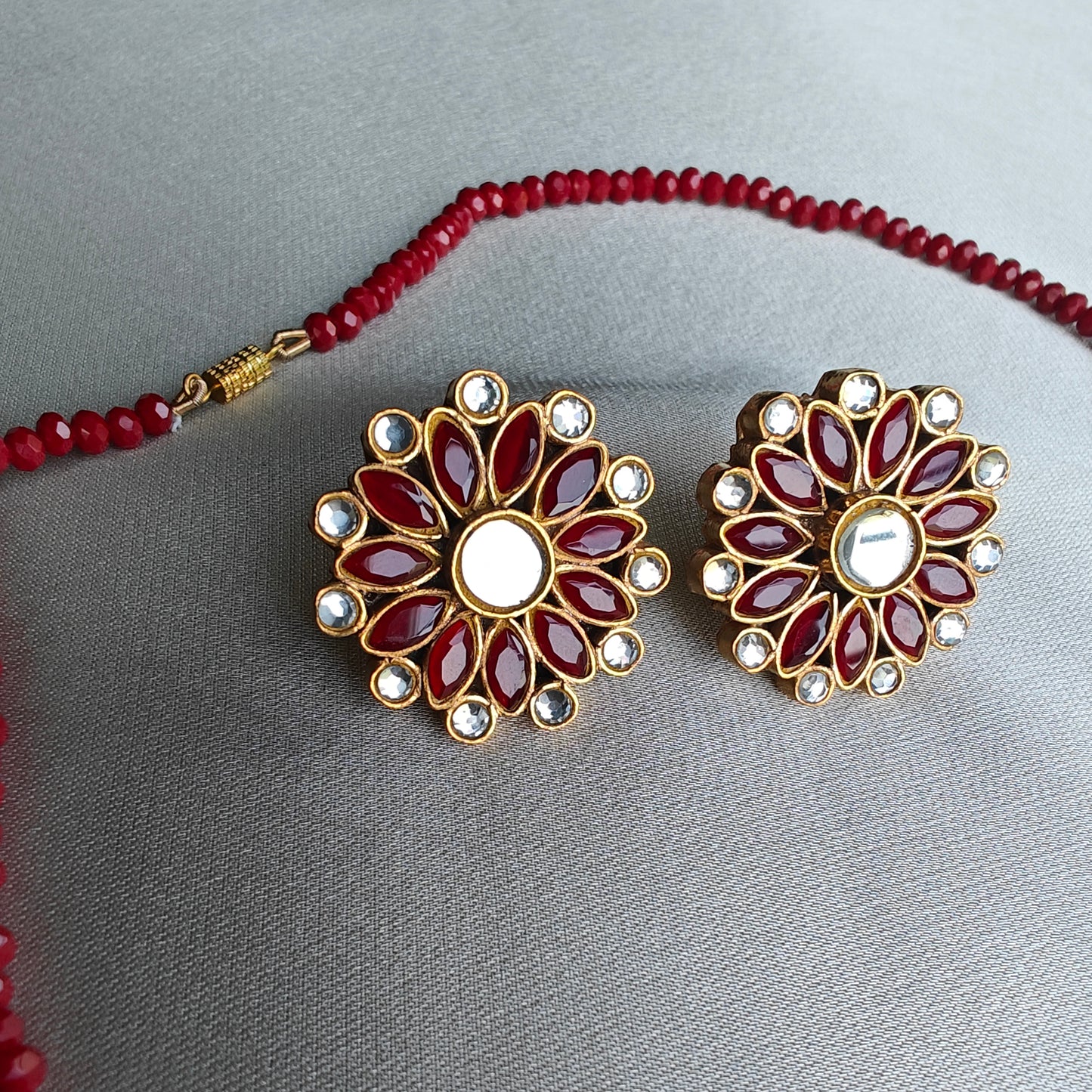 Ruby Kundan Set