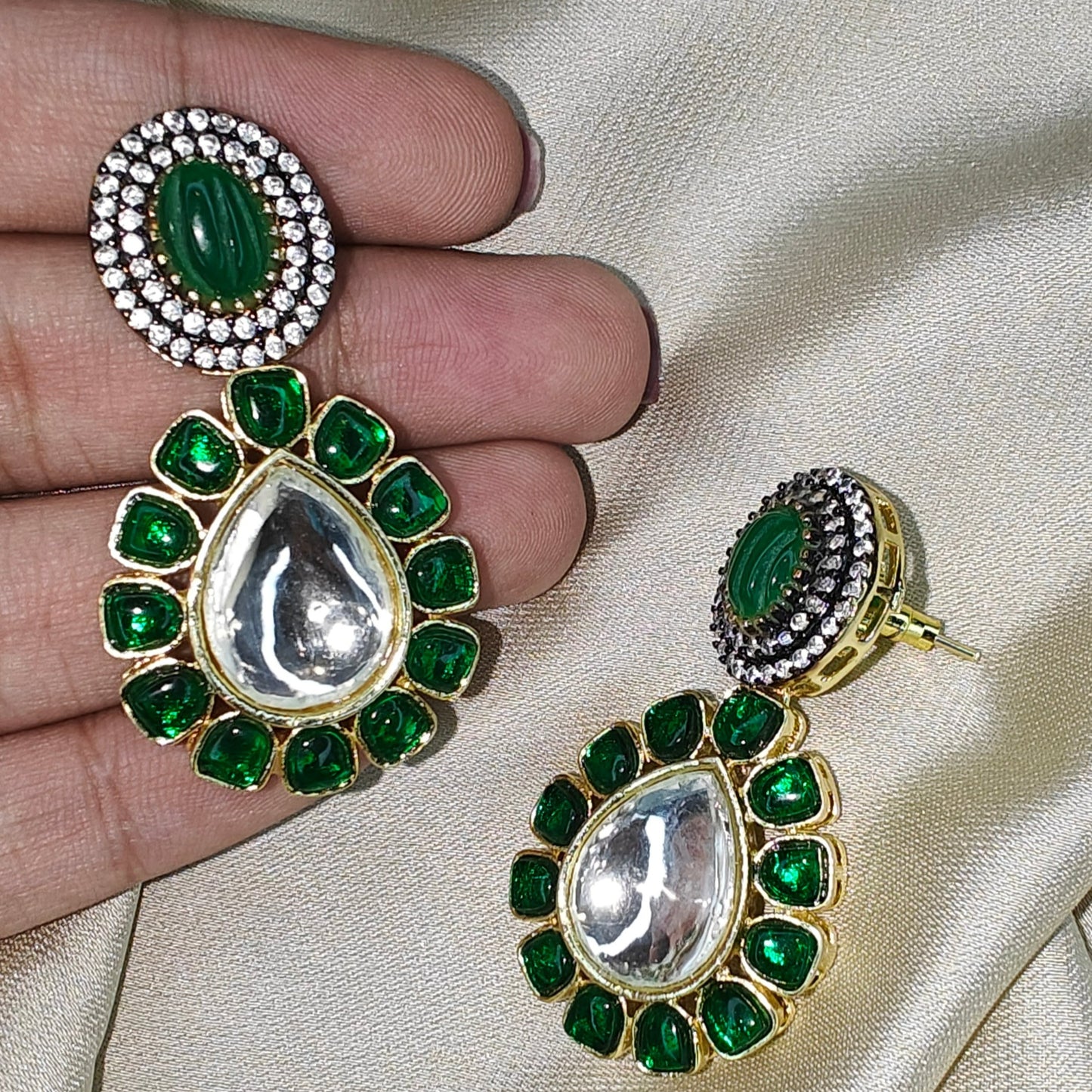Emerald Mirror Earrings