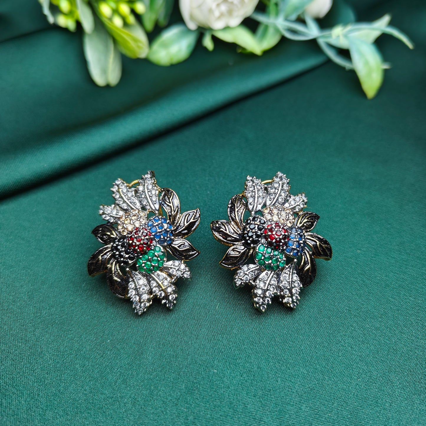 Hibiscus Zircon Earrings