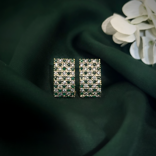 Emerald Cascade Stud Earrings