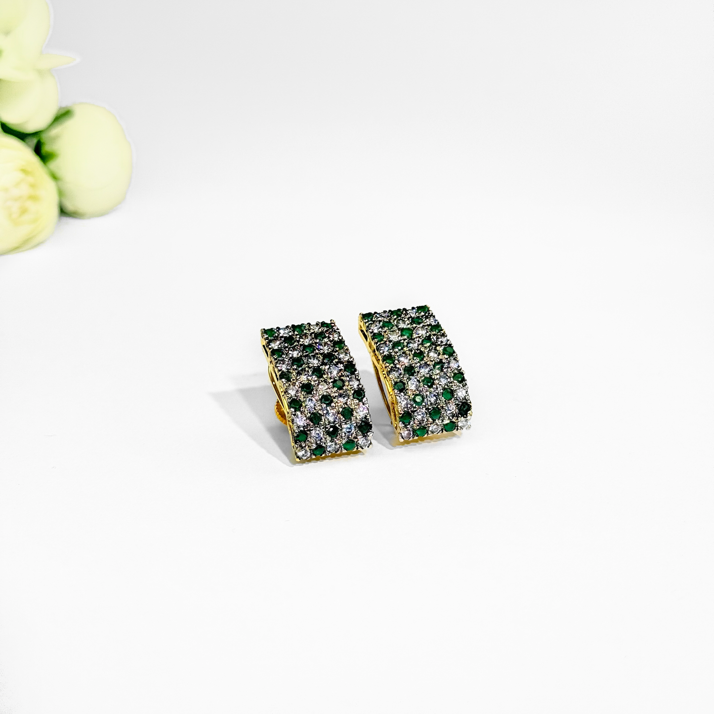 Emerald Cascade Stud Earrings