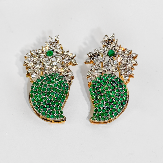 Emerald Bloom Spark Earrings
