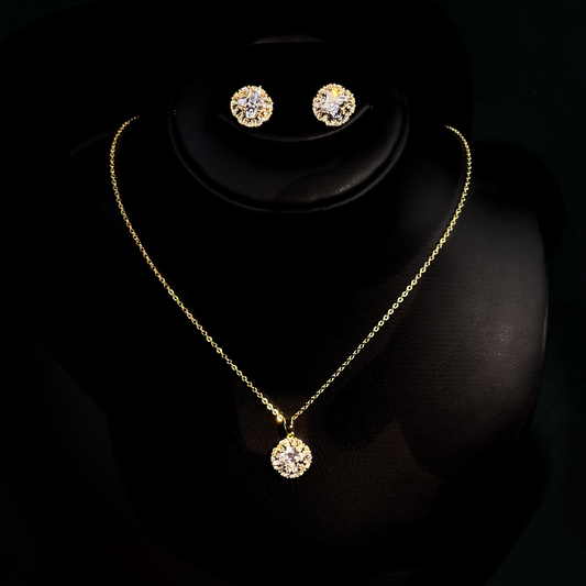 Golden Spark Halo Necklace Set
