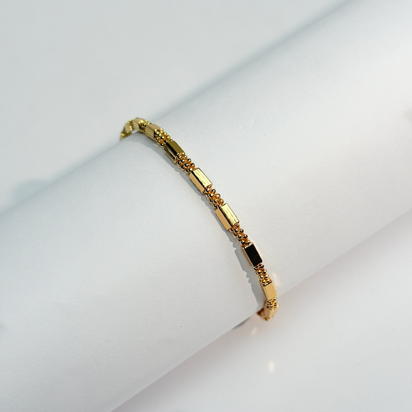 Golden Prism Bead Anklet