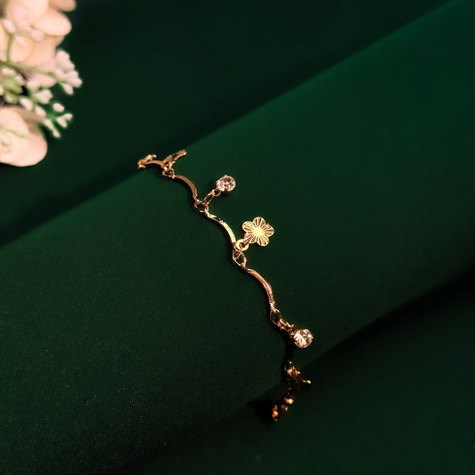 Golden Blossom Charm Anklet