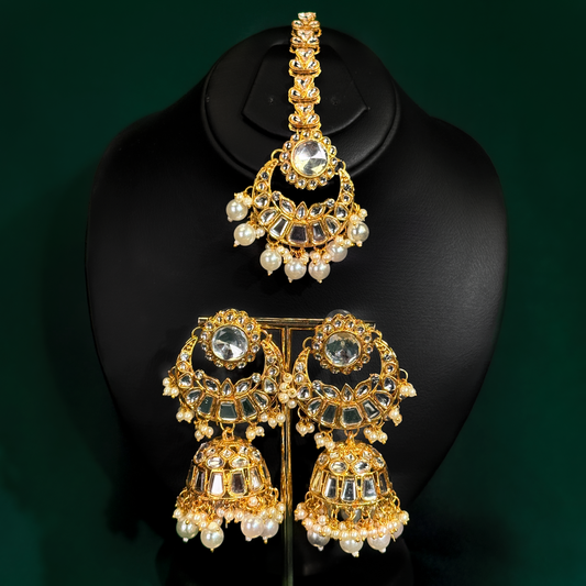 Ayesha Kundan Jhumka & Teeka Set