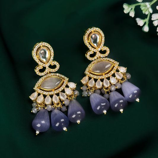 Periwinkle Kundan Earrings