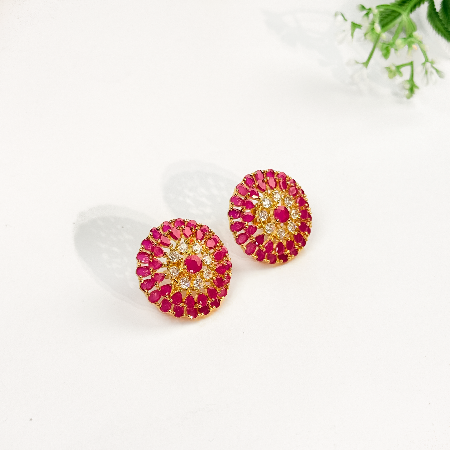 Ruby Sunburst Studs