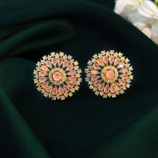Blush Rosette Glow Studs