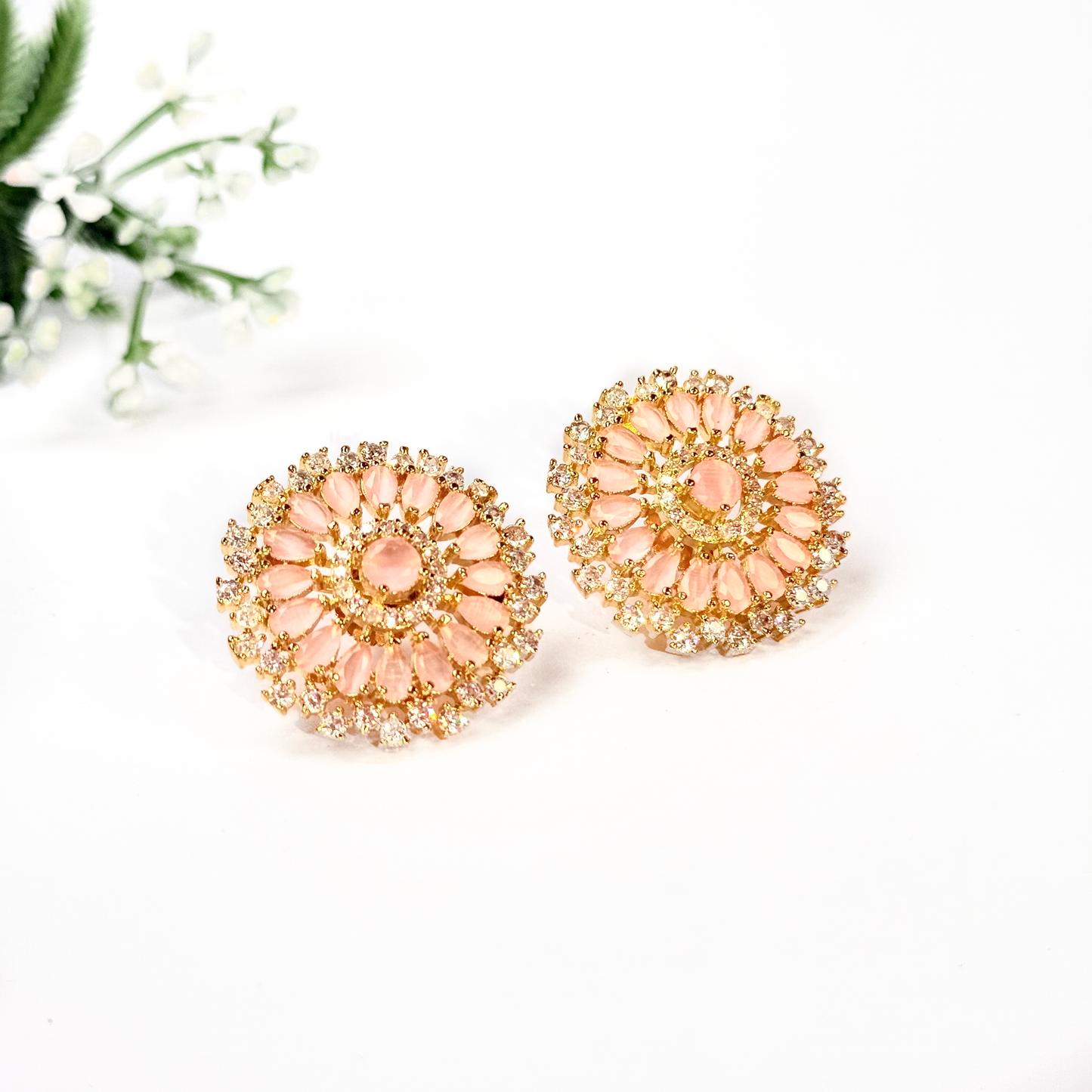 Blush Rosette Glow Studs