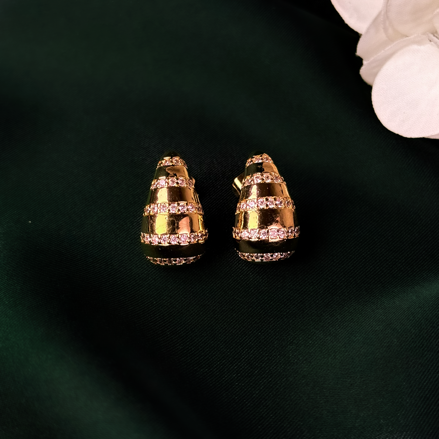 Golden Luxe Dome Earring Studs