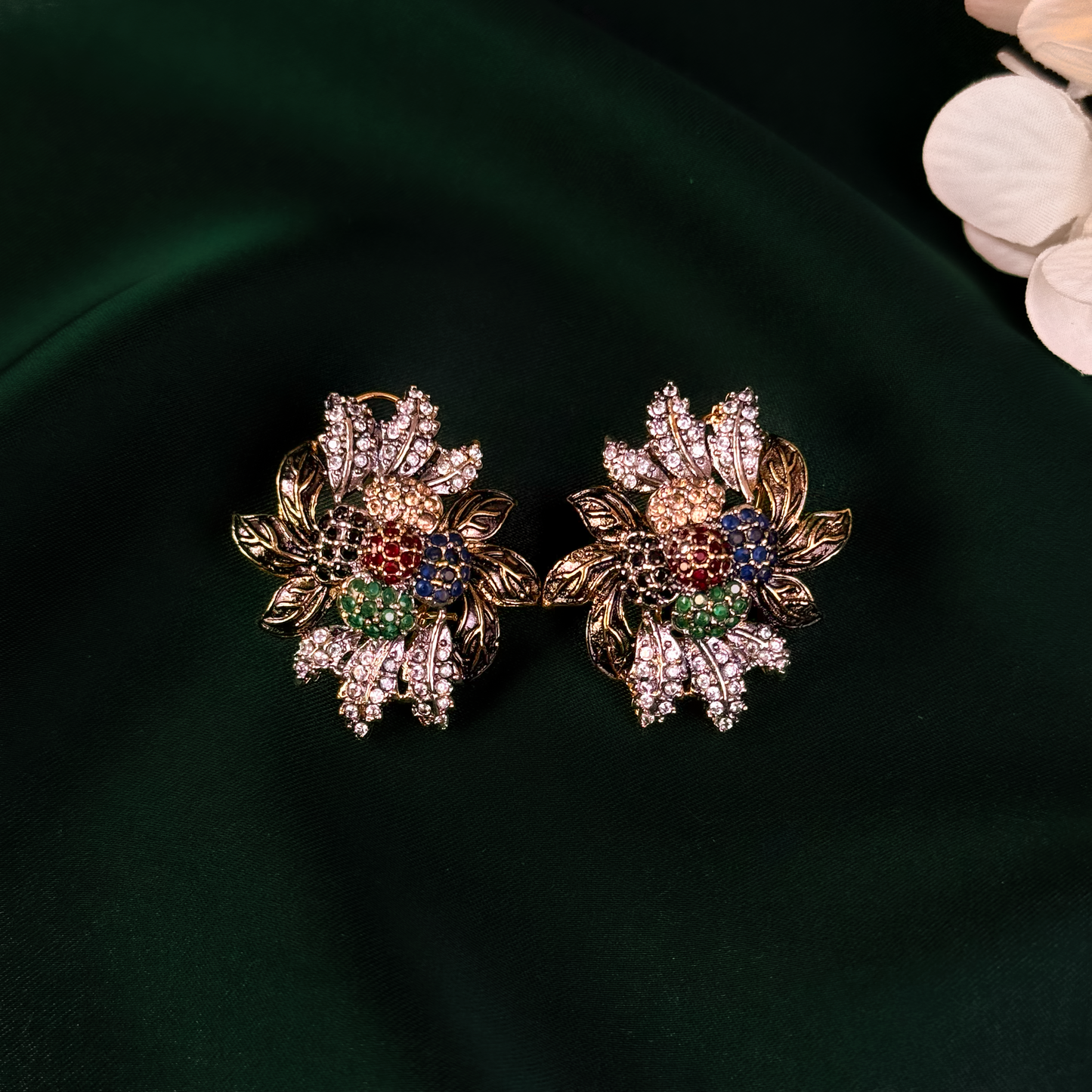 Hibiscus Zircon Earrings