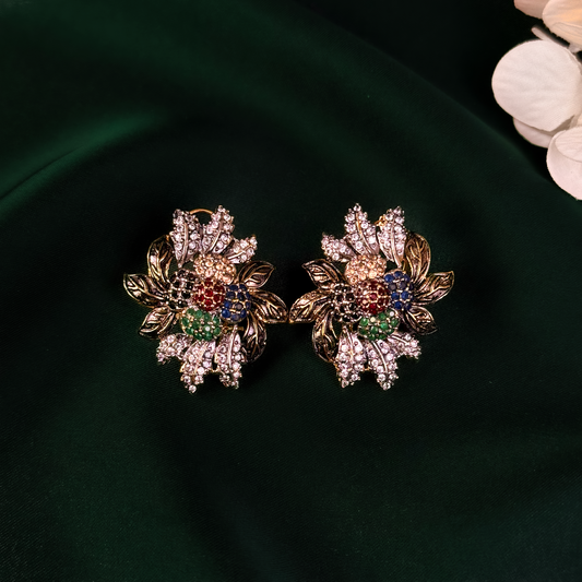 Hibiscus Zircon Earrings