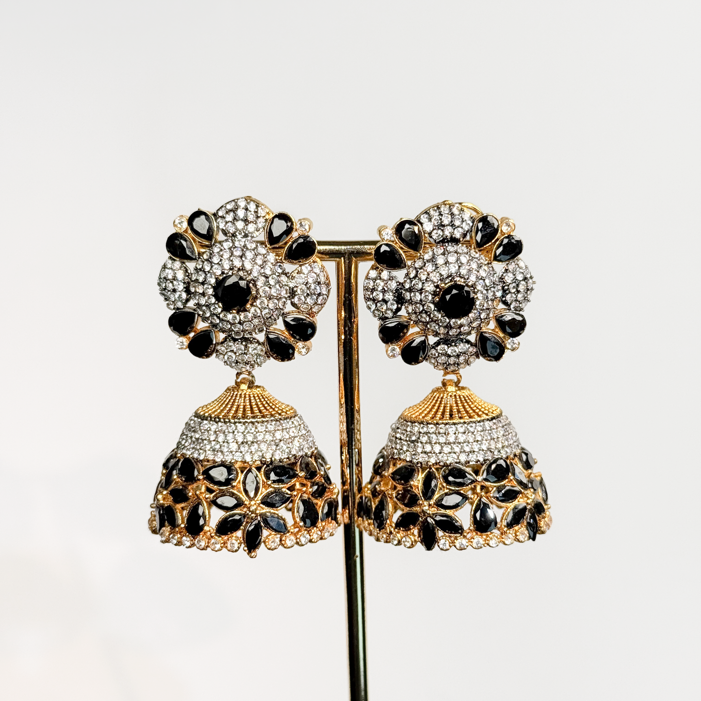 Ebony Lotus Jhumke