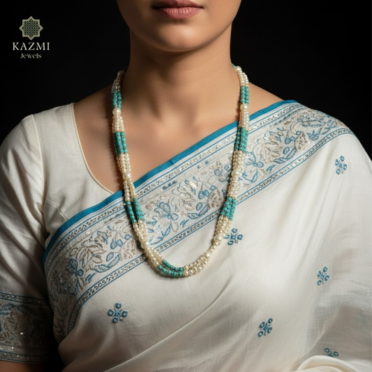 Turquoise Pearl Harmony Maala