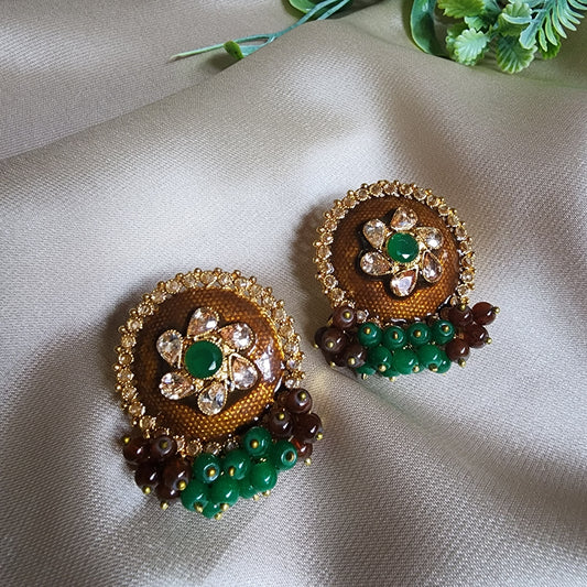 Copper Emerald Zircon Studs