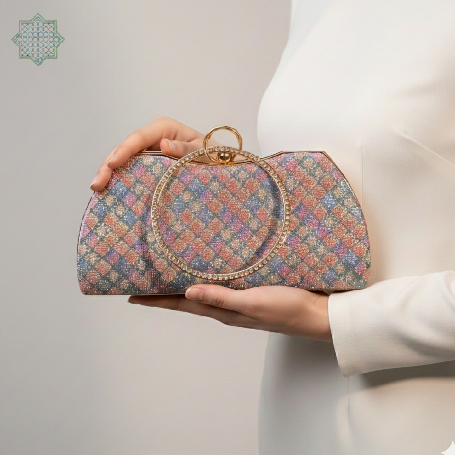 Aurora Luxe Crystal Ring Clutch