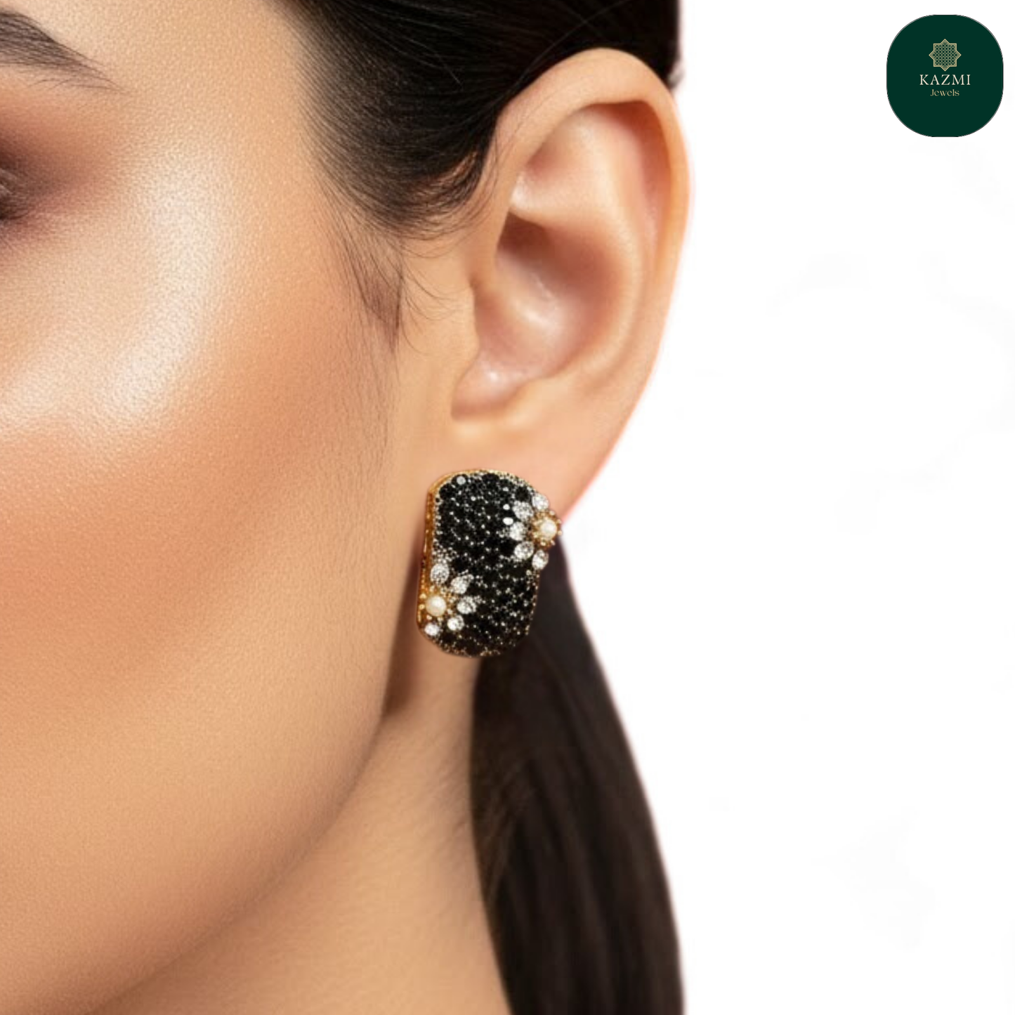 Obsidian Bloom Stud Earrings