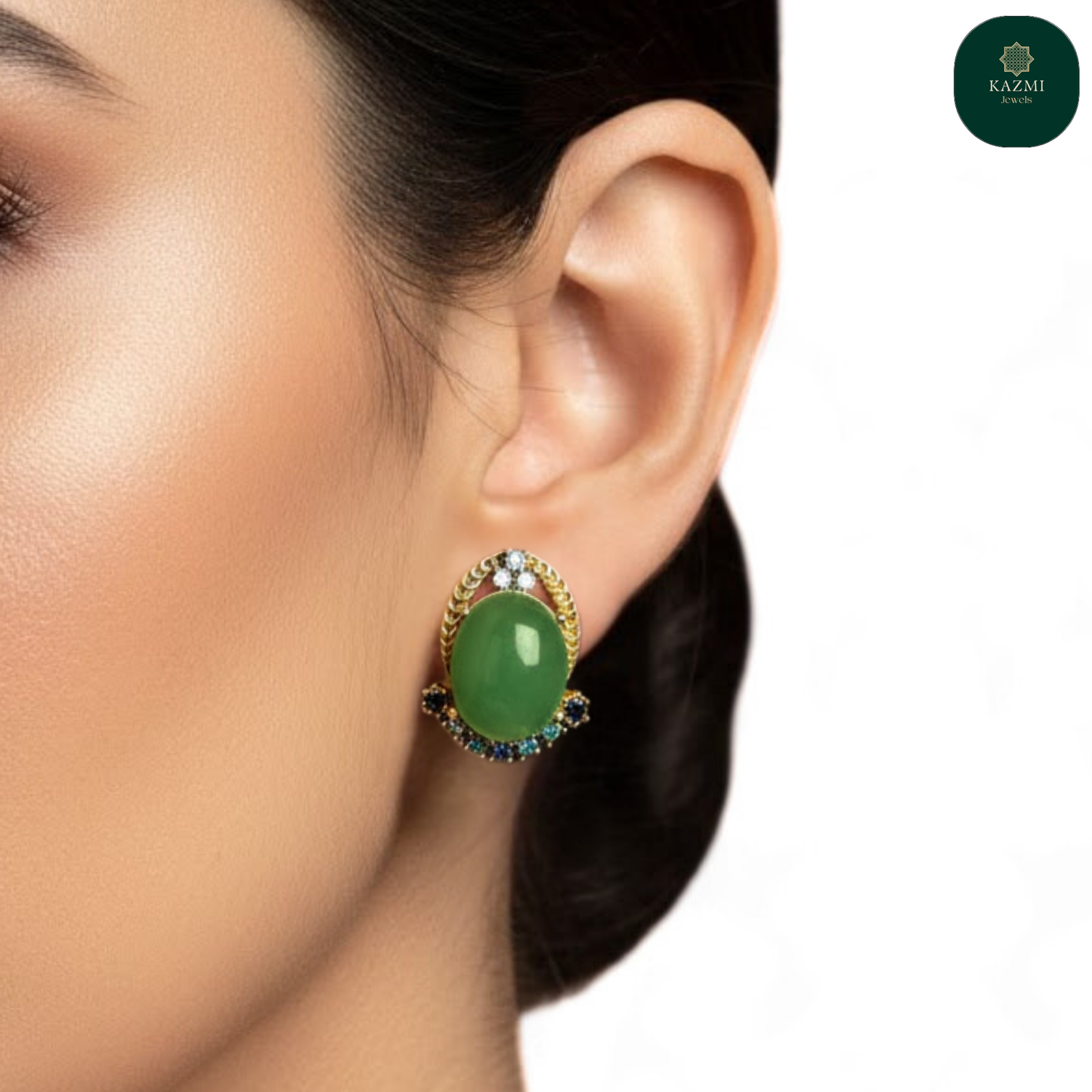 Emerald Marble Studs