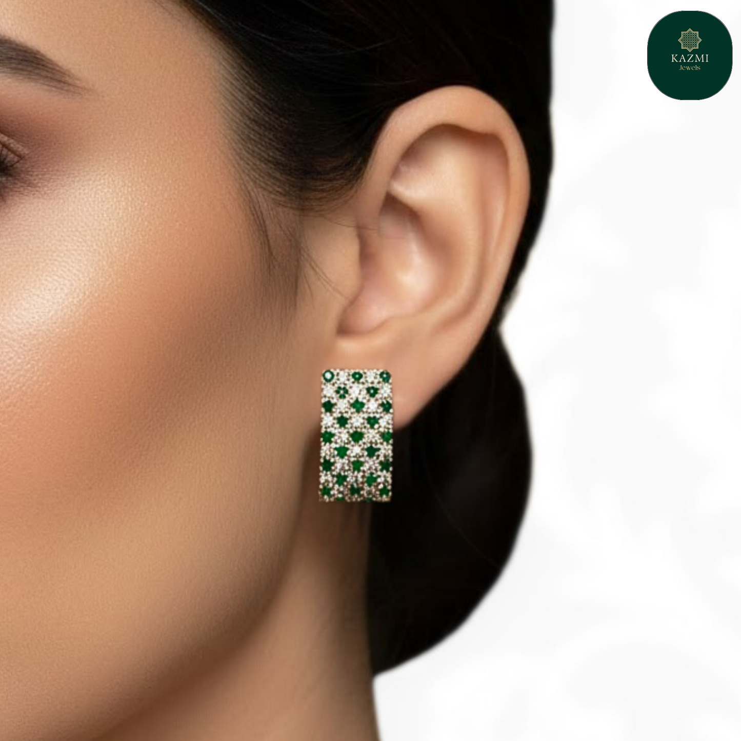 Emerald Cascade Stud Earrings