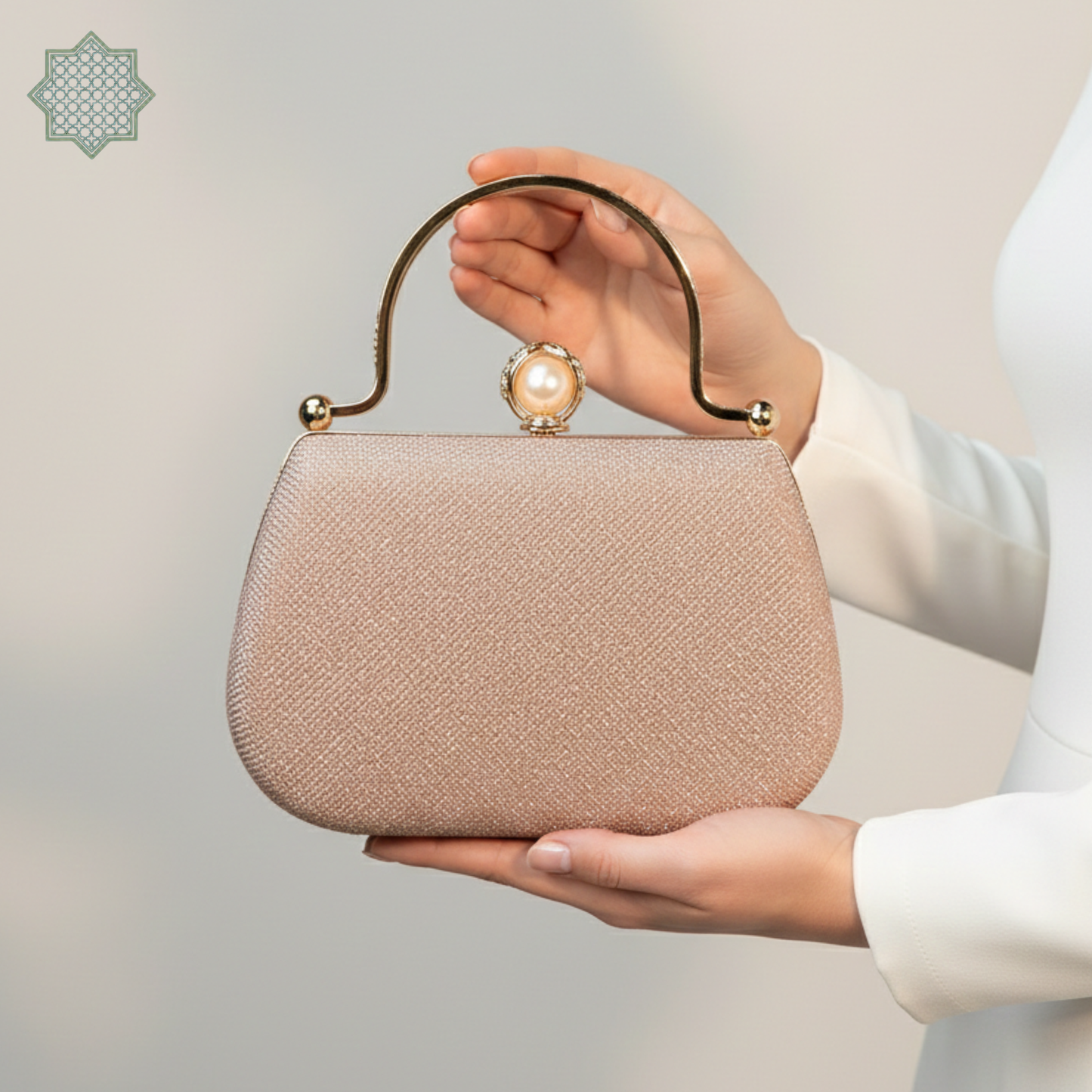 Golden Aura Mini Luxe Handheld Clutch