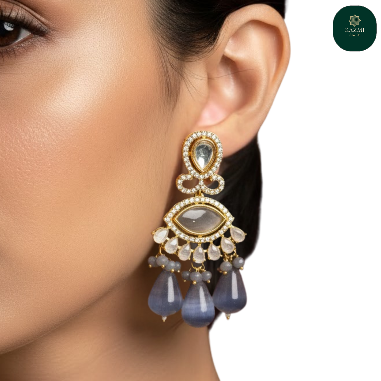 Periwinkle Kundan Earrings