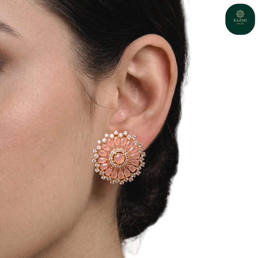 Blush Rosette Glow Studs