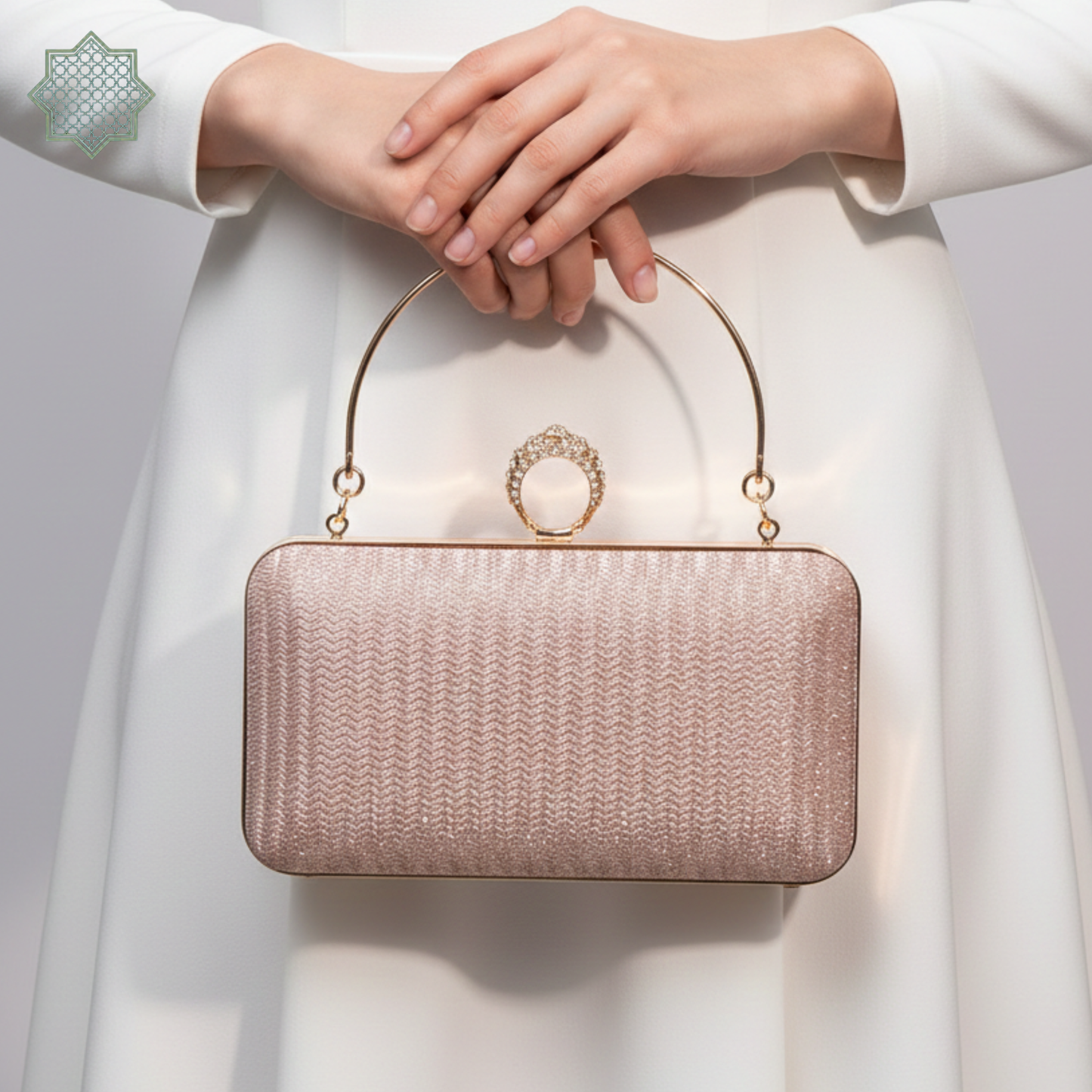 Rose Gold Radiance Ring Clutch