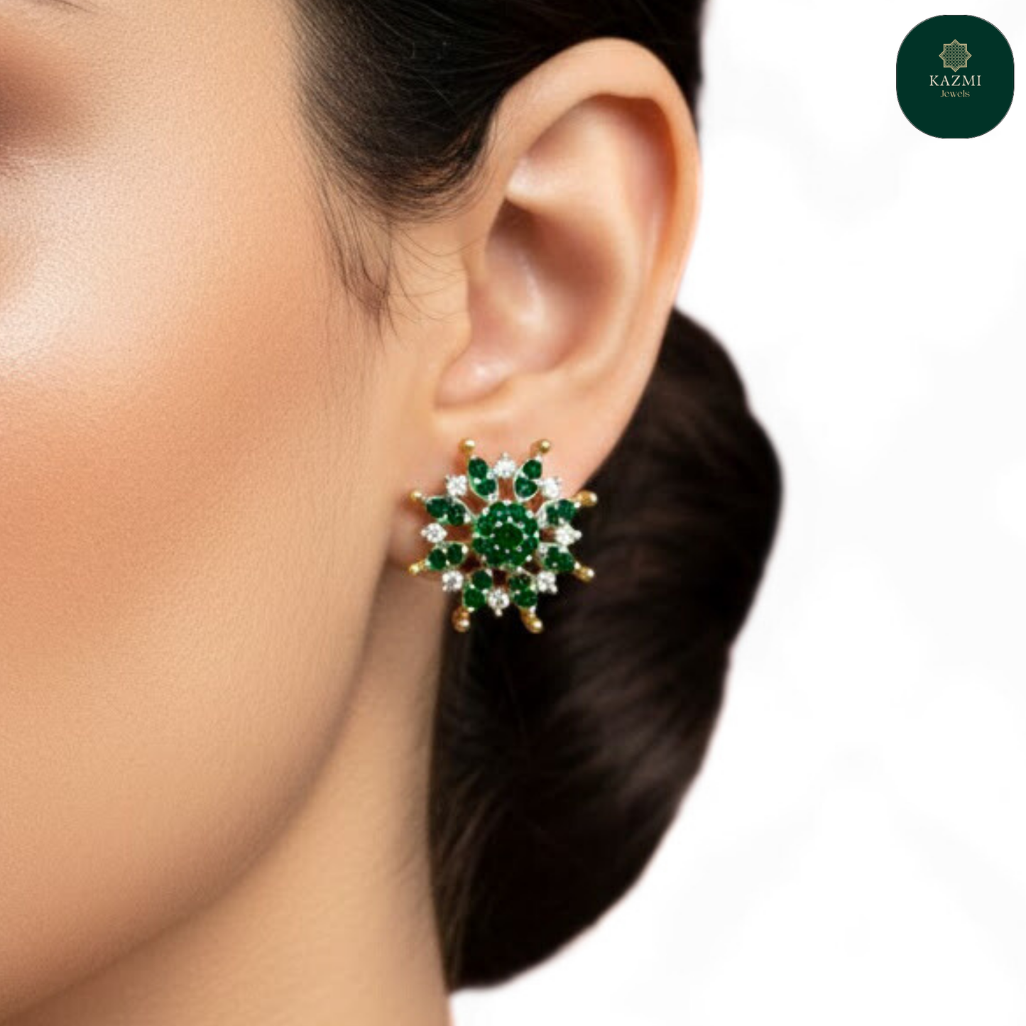 Celestia Green Bloom Studs