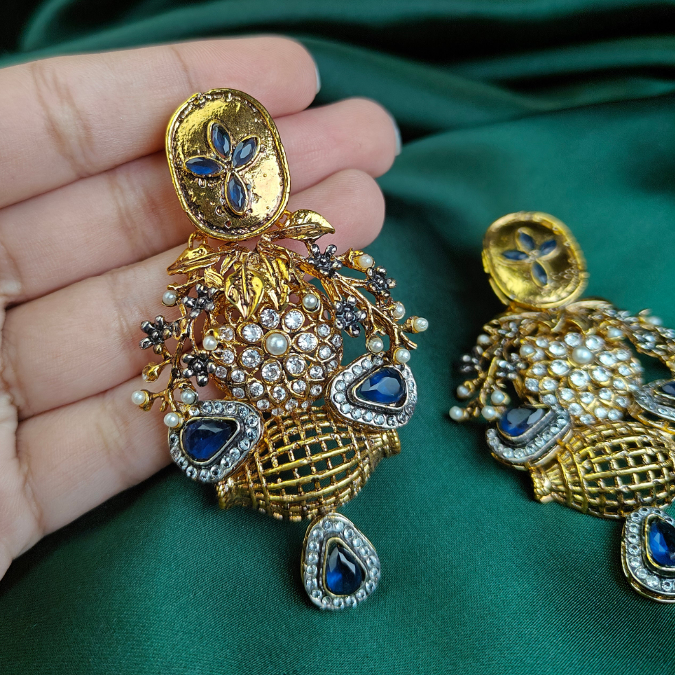 Sapphire Gilded Earrings