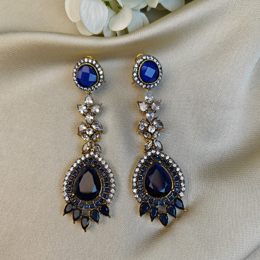 Sapphire Kundan Earrings