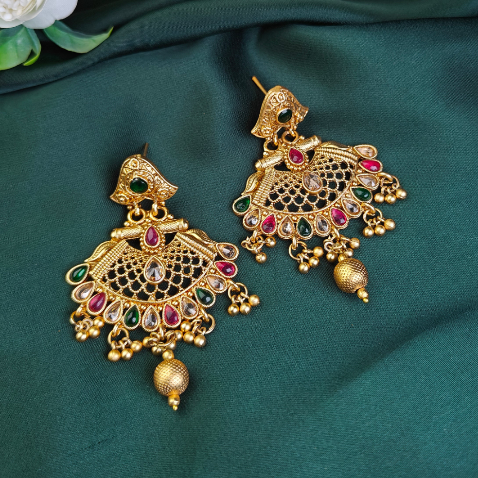 Shaheen Matt Gold Earrings