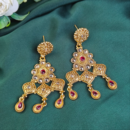 Rukhsar Matt Gold Earrings