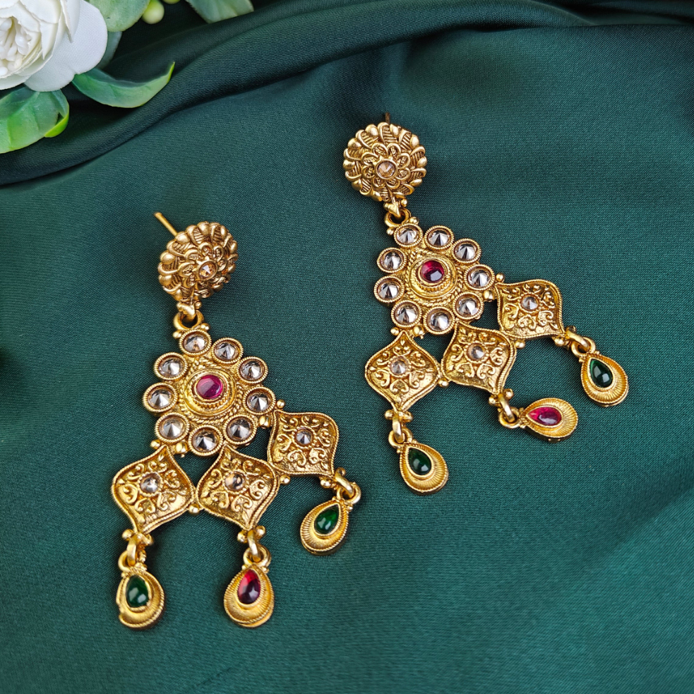 Zulaikha Matt Gold Earrings