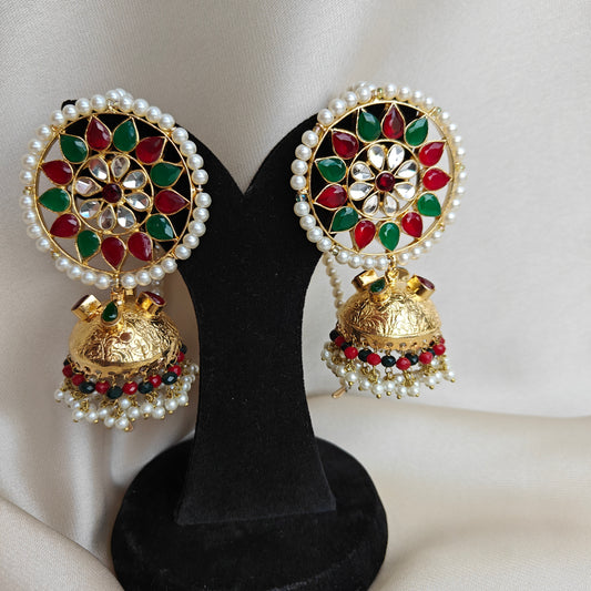 Indian Jadau Earrings with Pearl Sahare