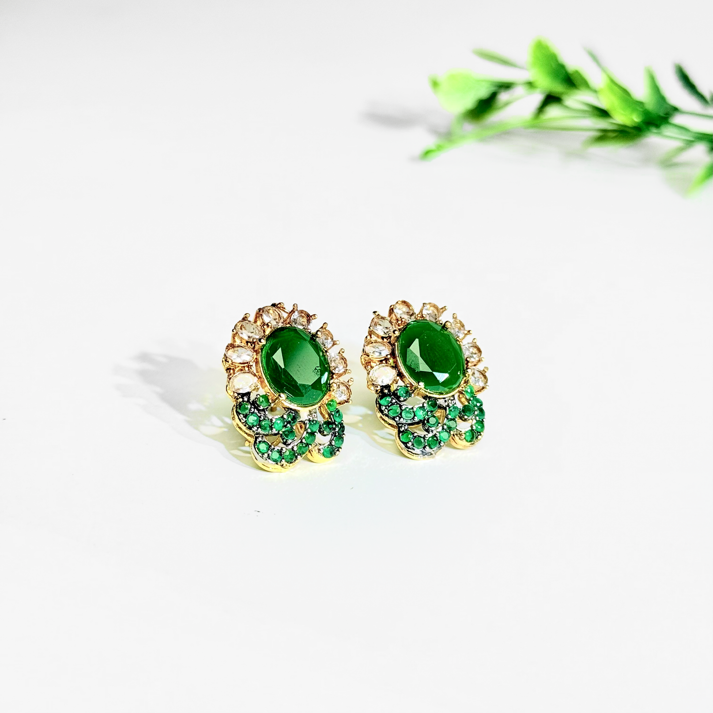 Emerald Blossom Studs