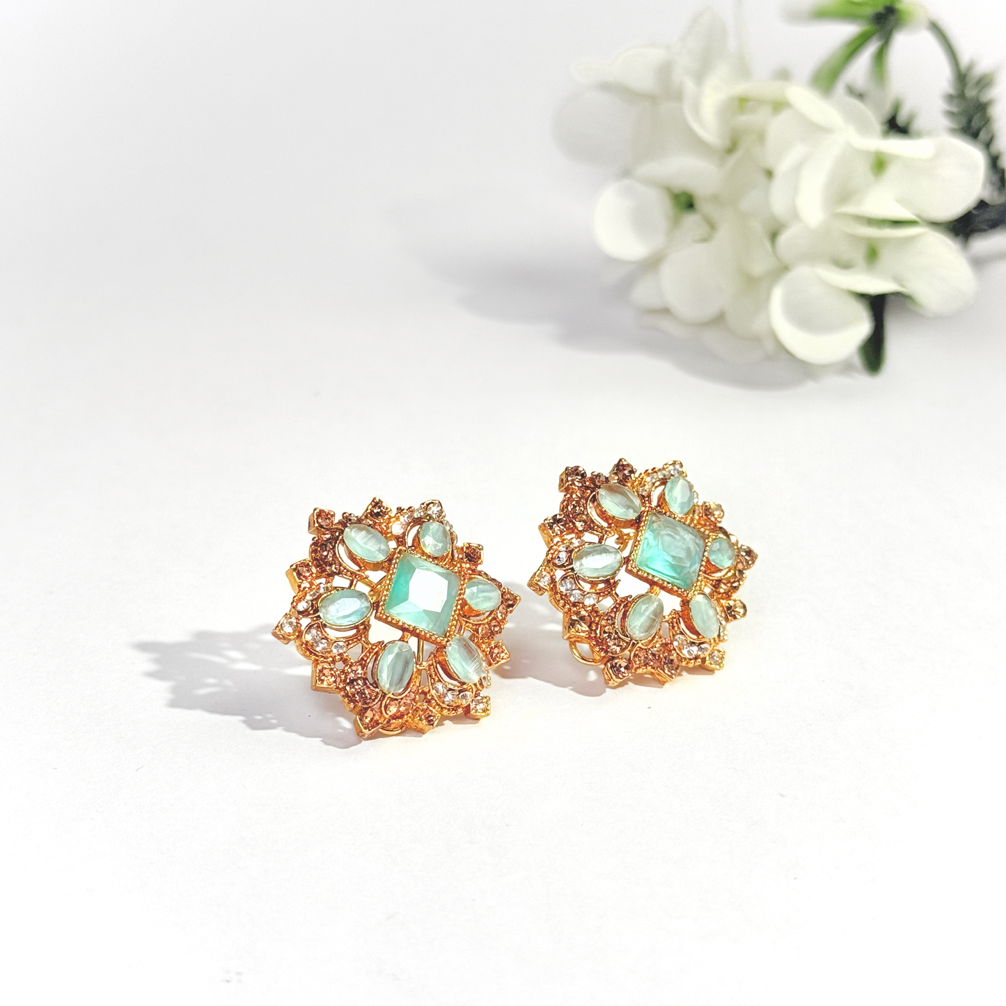 Mint Zircon Studs