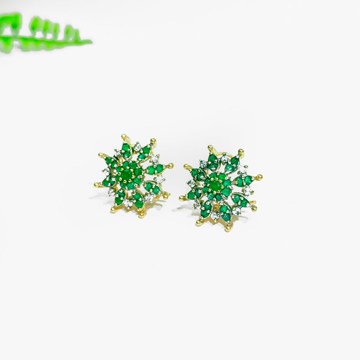 Celestia Green Bloom Studs