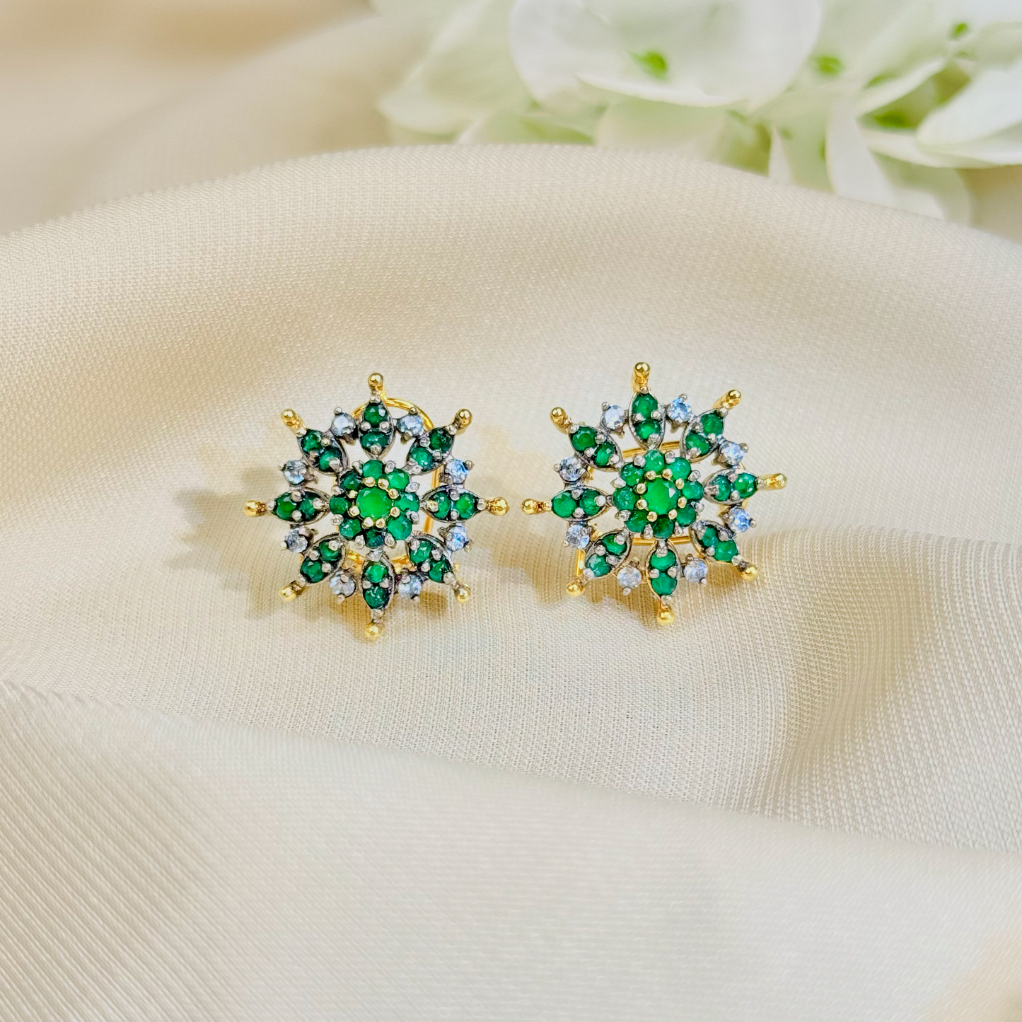 Celestia Green Bloom Studs
