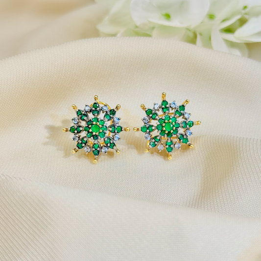 Celestia Green Bloom Studs