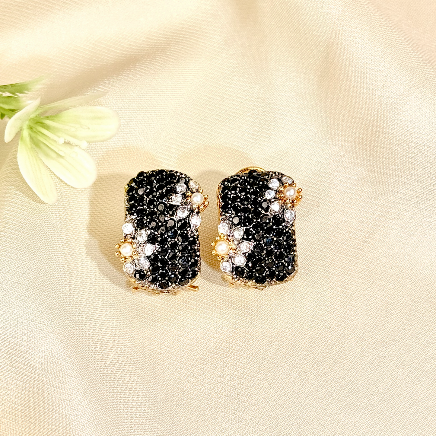 Obsidian Bloom Stud Earrings