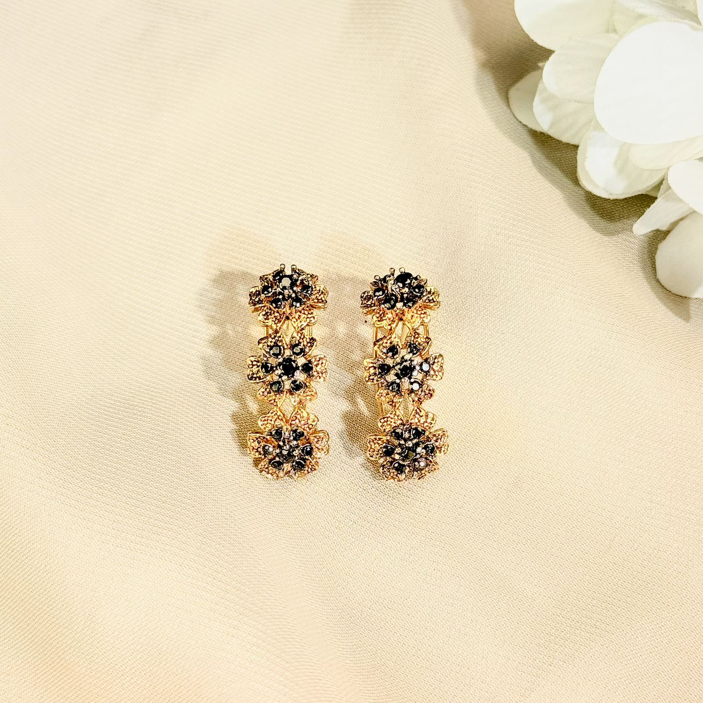 Flora Hoop Stud Earrings