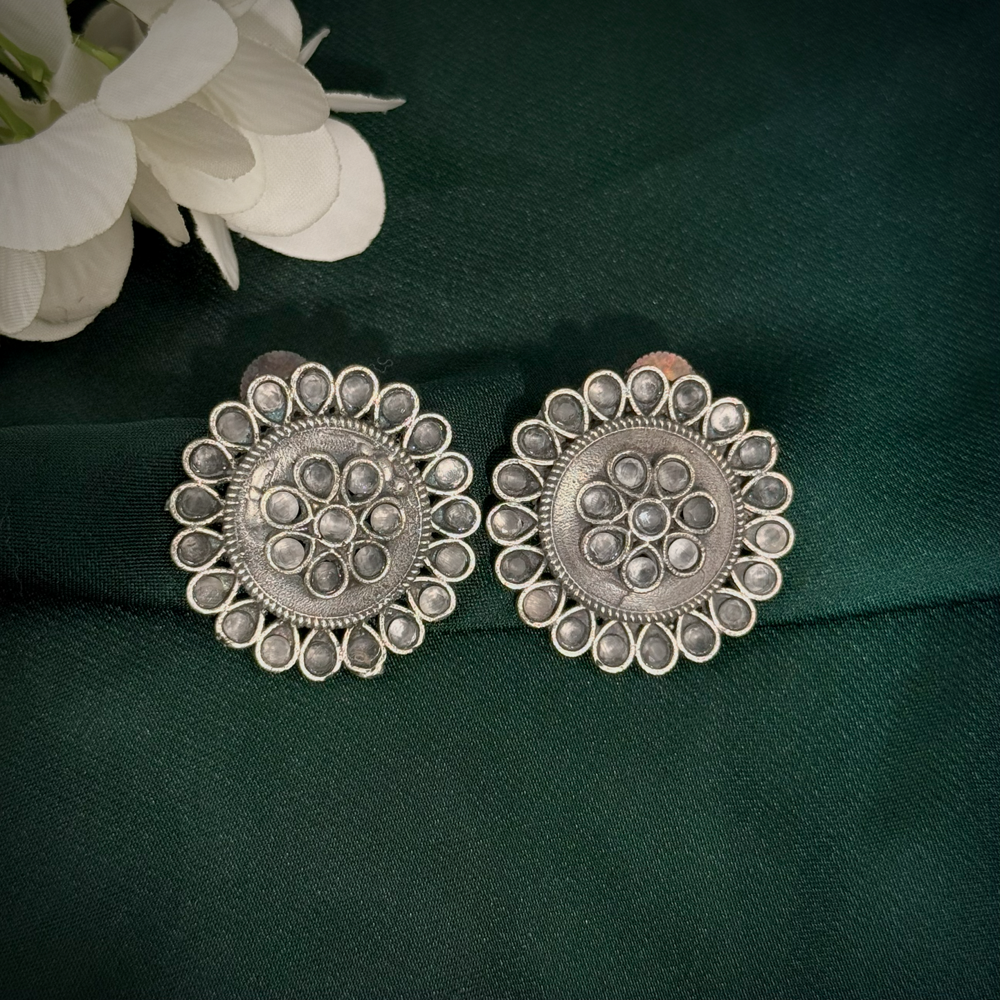 Zarmina Oxidized Silver Studs