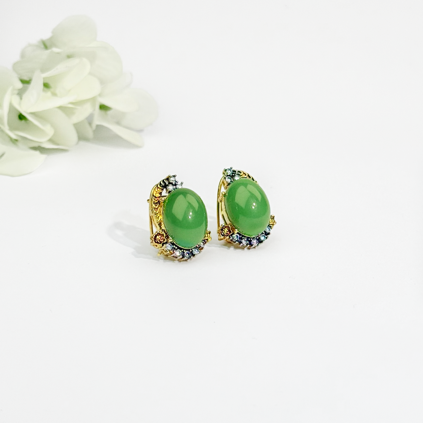 Emerald Marble Studs