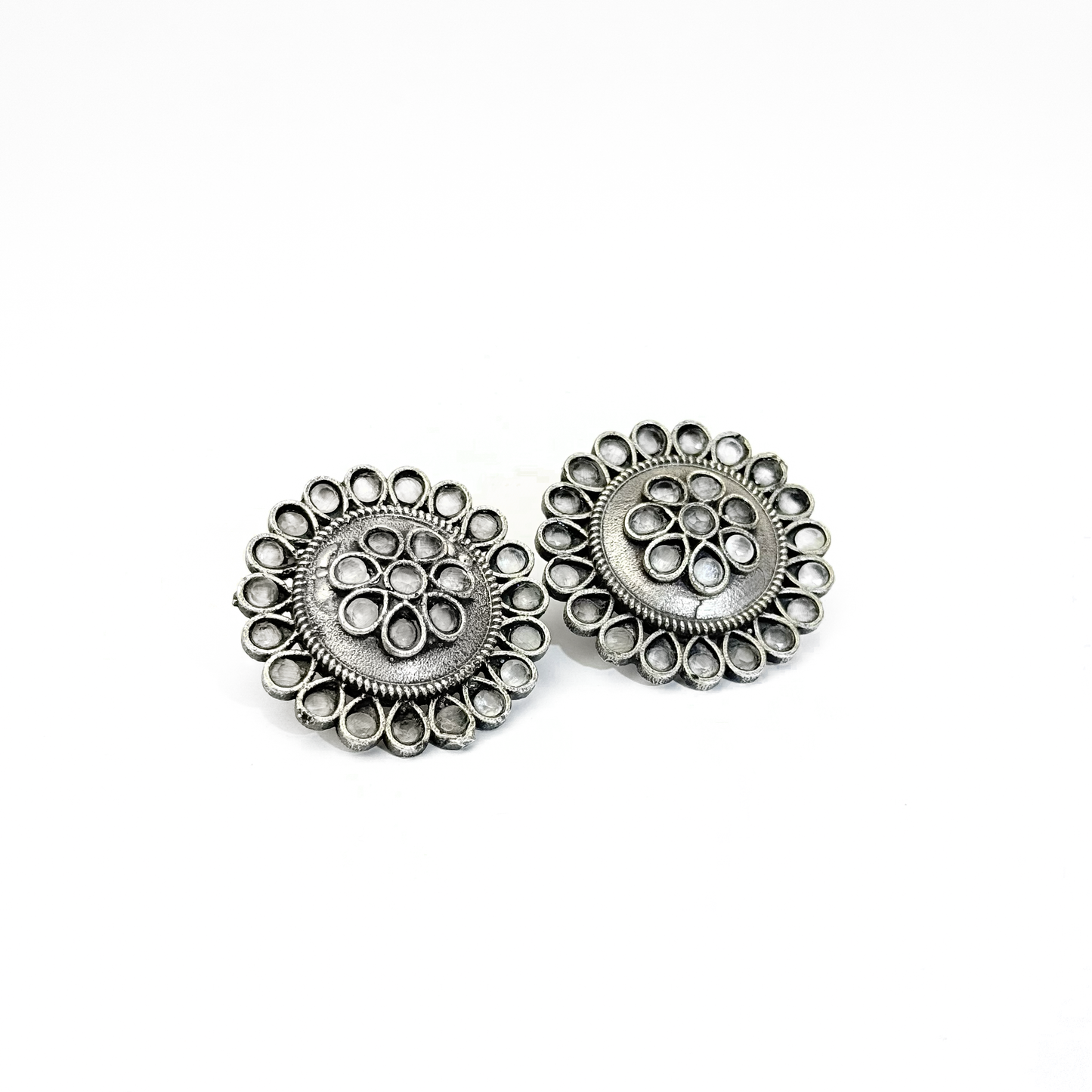 Zarmina Oxidized Silver Studs