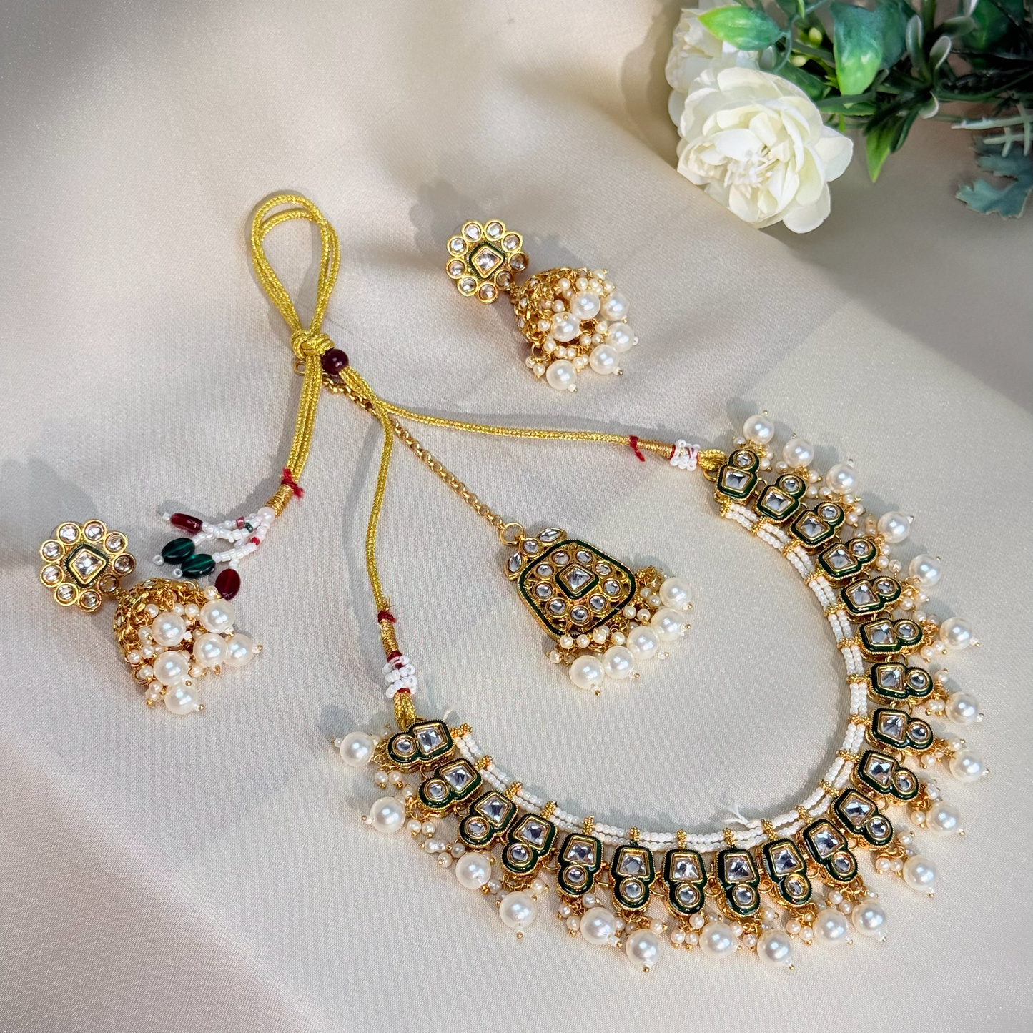 Noorani Pearl Kundan Necklace Set